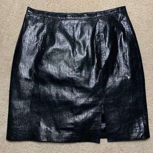 Paolo Santini | Black Metallic Leather Skirt